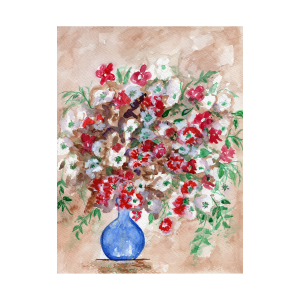 Still Life Flower Bouquet Watercolor Painting