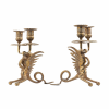 Vintage Brass Dragon Candle Holders