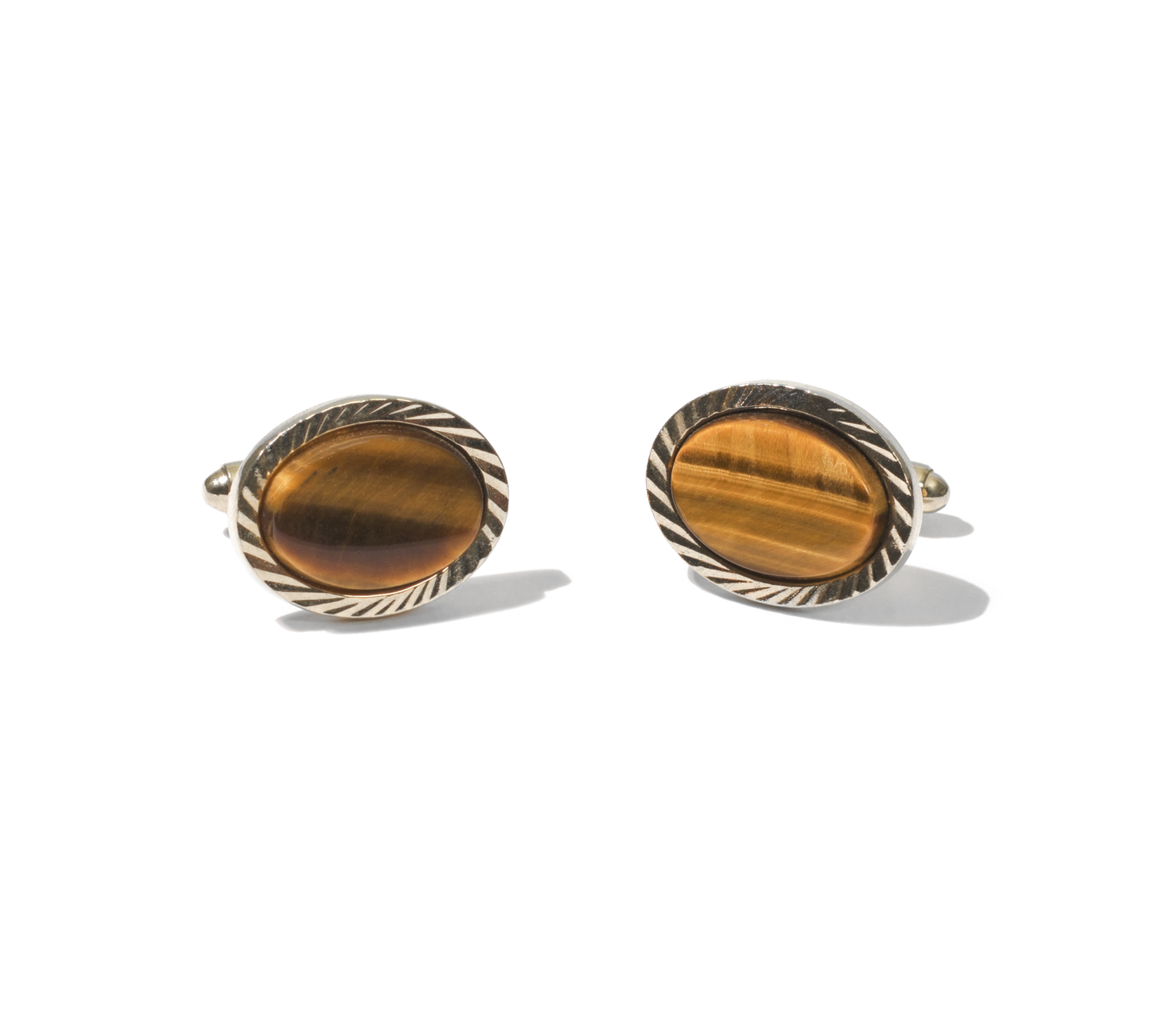 Vintage Tigers Eye Cabochon Cufflinks