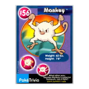 Mankey 56 Burger King Pokemon Card