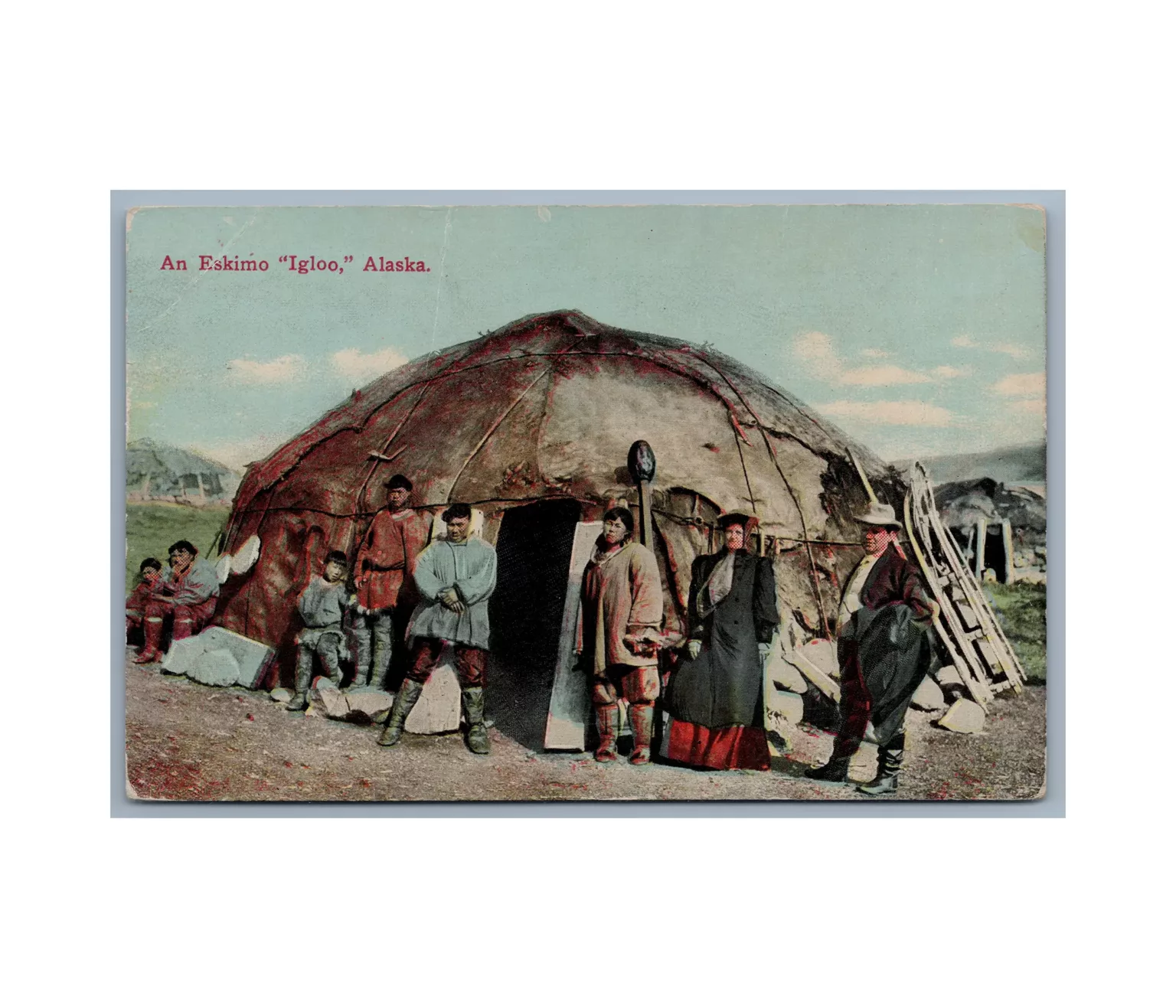 An Eskimo Igloo Alaska Vintage Postcard