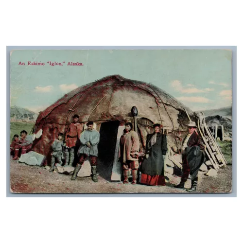 An Eskimo Igloo Alaska Vintage Postcard