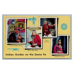 Indian Guides On The Santa Fe Vintage Postcard