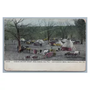 Osage Indian Camp Bird Creek Vintage Postcard