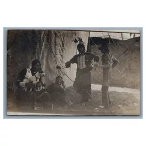 Black and White Native American Photograph Vintage Postcard