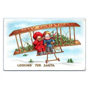 Looking For Santa Vintage Christmas Postcard