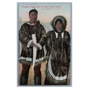 Ossak and Wife Nome Alaska Vintage Postcard