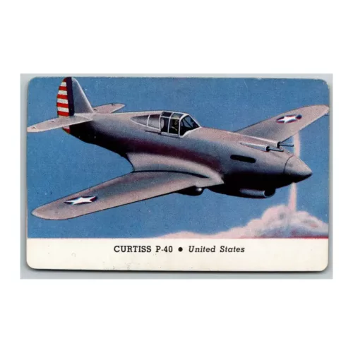 Curtiss P-40 United States Fighting Plane Cracker Jack Card