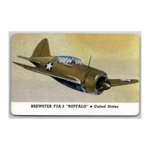 Brewster F2A-3 Buffalo United States Fighting Plane Cracker Jack Card