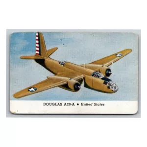 Douglas A20-A United States Fighting Plane Cracker Jack Card
