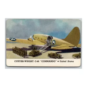 Curtiss Wright C-46 Commando United States Fighting Plane Cracker Jack Card