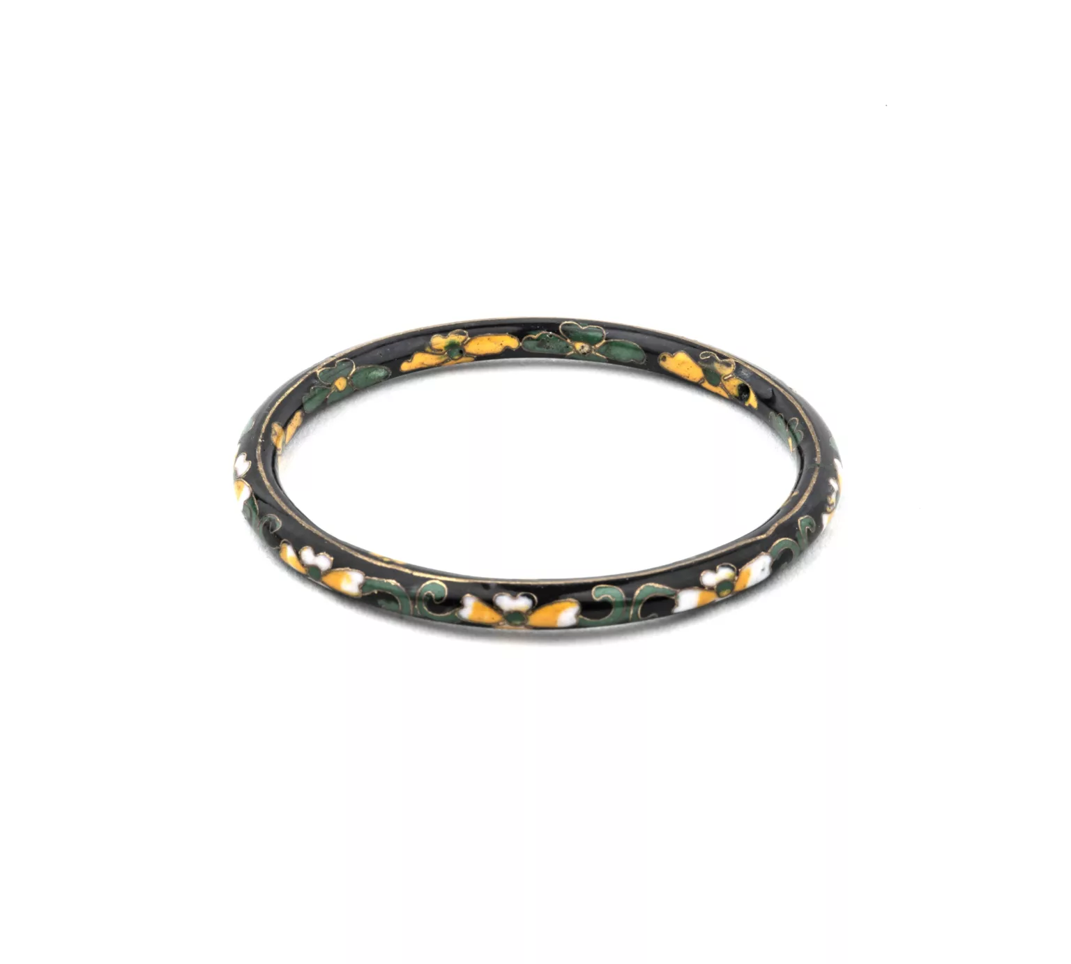 Chinese Black Cloissone Bangle Bracelet