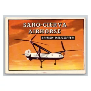 Saro-Cierva Airhorse British Helicopter Topps Collectors Card