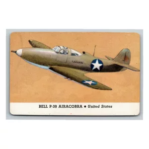 Bell P-39 Airacobra United States Fighting Plane Cracker Jack Card