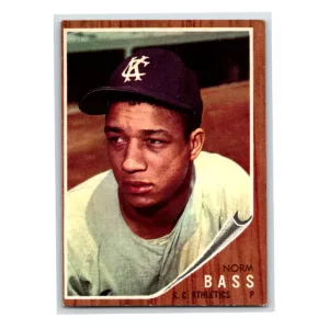 Norm Bass K.C. Athletics 1962 Topps