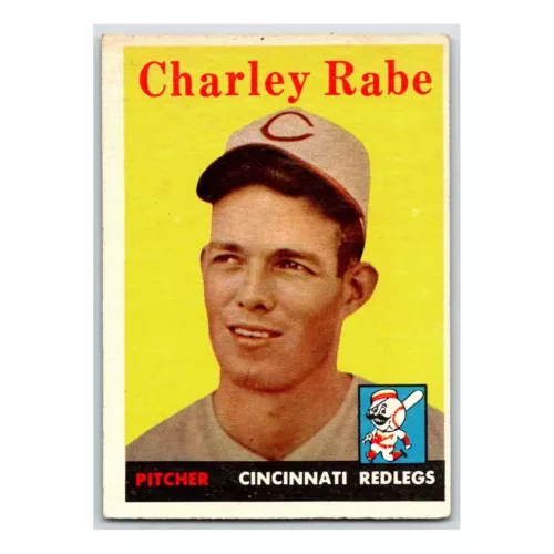 Charley Rabe Cincinnati Redlegs 1958 Topps