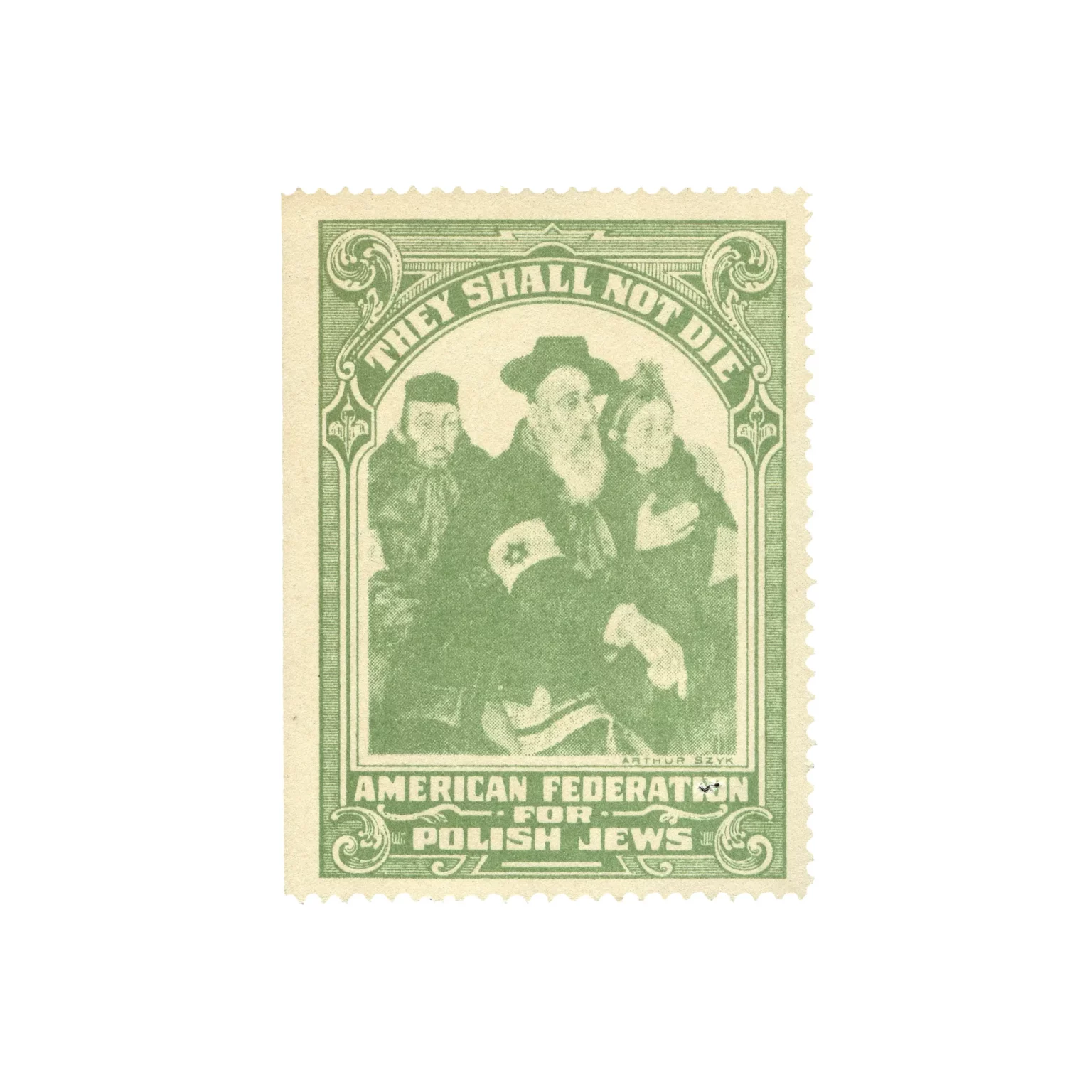 They Shall Not Die Postal Stamp American Federation For Polish Jews By Arthur Szyk