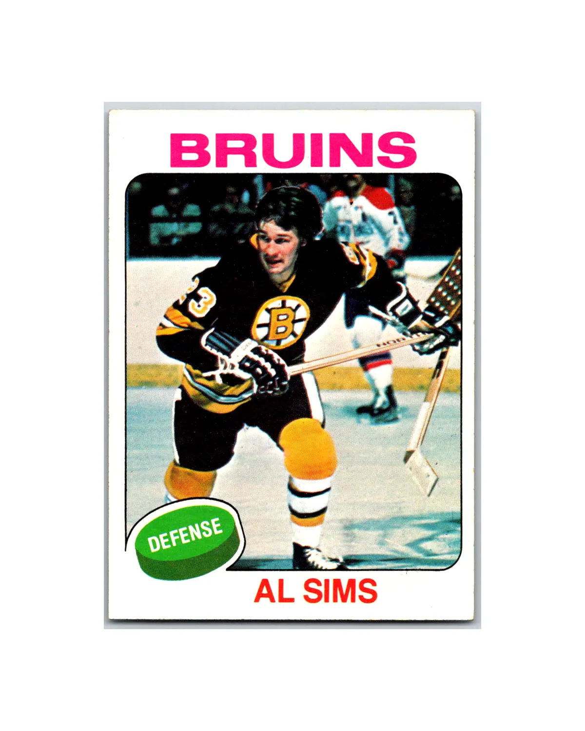Al Sims Boston Bruins Topps 1975
