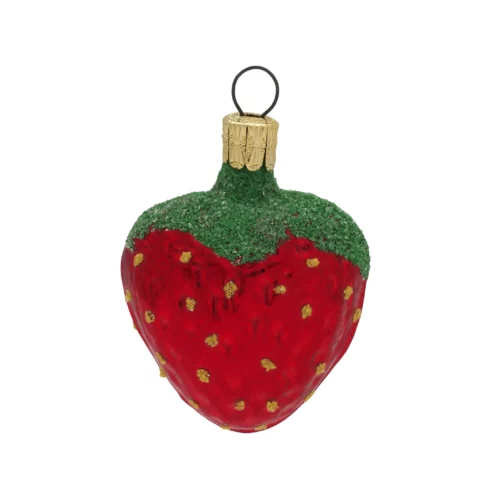 Vintage Glass Strawberry Christmas Ornament