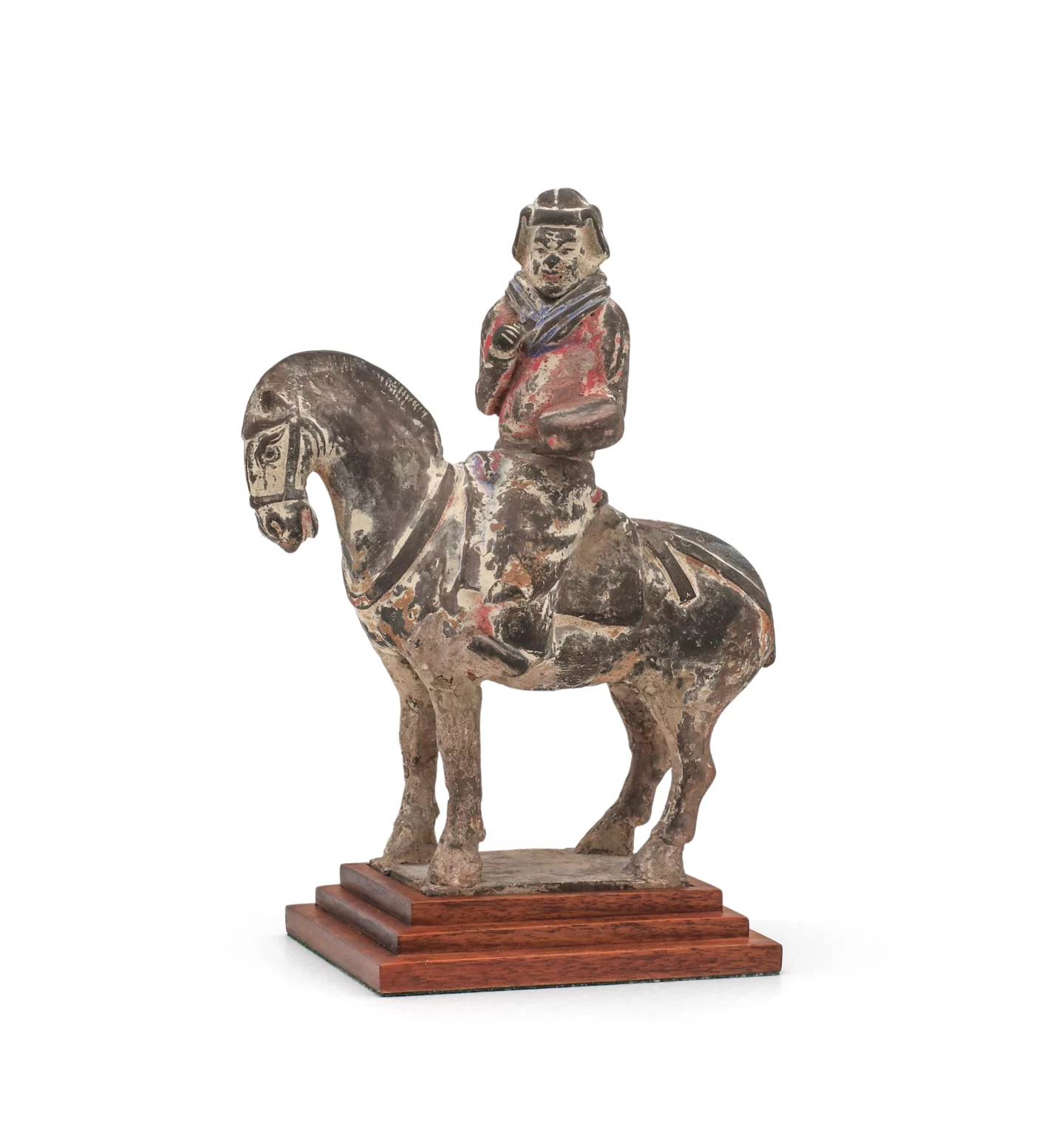 Chinese Painted Pottery Horse and Rider Sculpture Northern Wei dynasty or later (386-534)