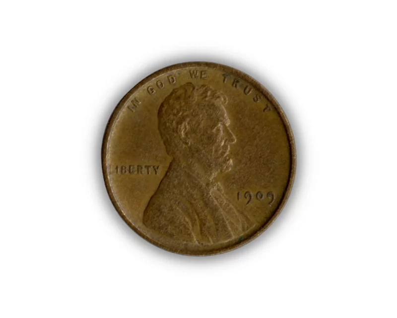 Front of a 1909-S VDB wheat penny
