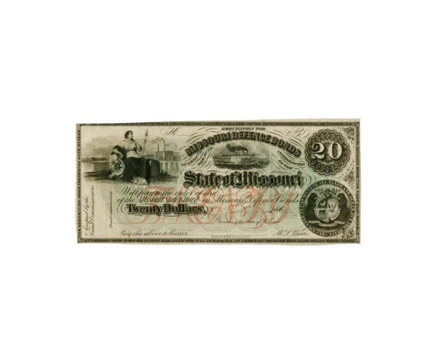 $20 State of Missouri Defence Bond Banknote