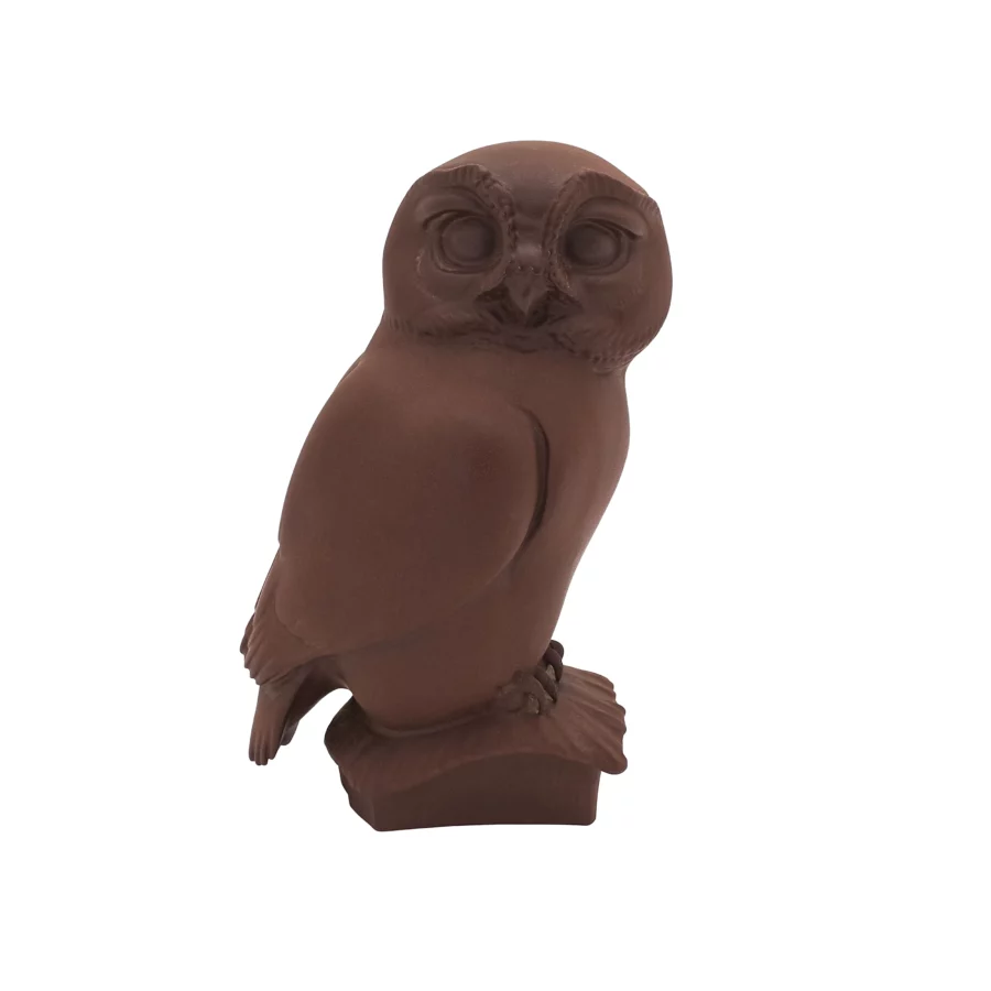 Vintage Bottger Steinzeug German Stoneware Owl Sculpture