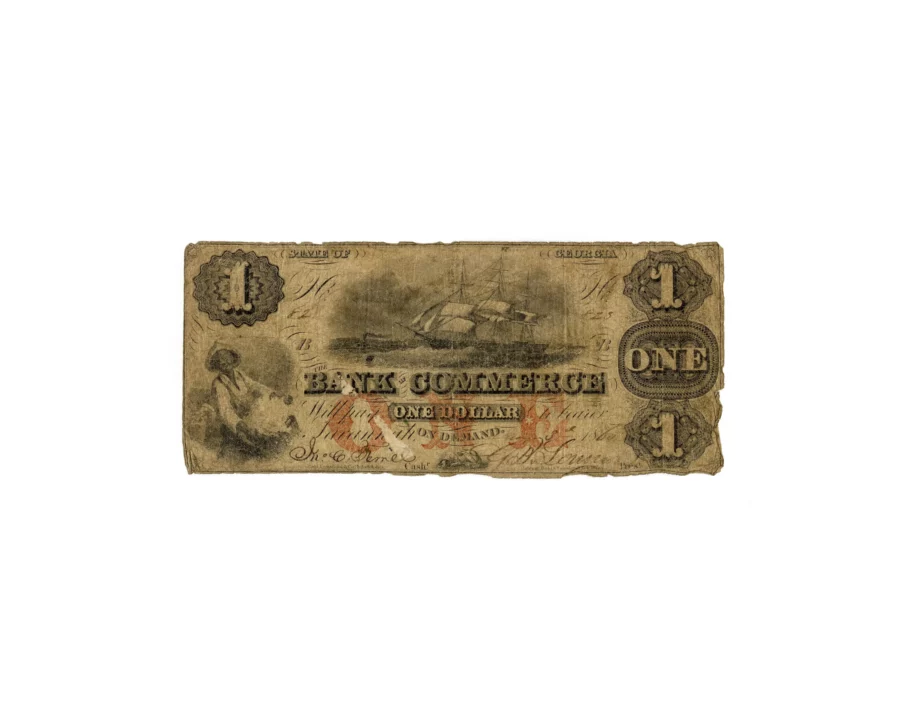 State of Georgia Bank of Commerce One Dollar Bank Note 1860