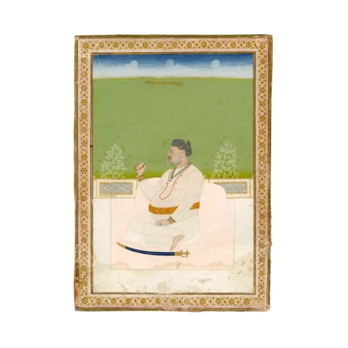 Gobandram Catera Antique Indian Miniature Portrait Painting of Ravel Barisalji - India 19th century, circa 1840