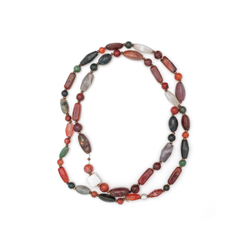 Vintage Beaded Agate Stand Necklace Mid-20th century, circa the 1950s