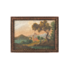 Antique Italian Miniature Castle Landscape Painting