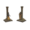 Austrian Cold Painted Bronze Candlesticks