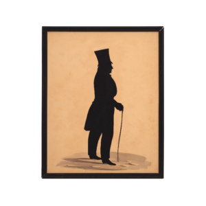 19th Century American Full Profile Silhouette Portrait Of a Gentleman