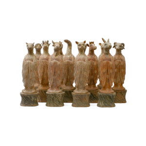 Chinese Zodiac Pottery Tomb Figure Sculptures Set