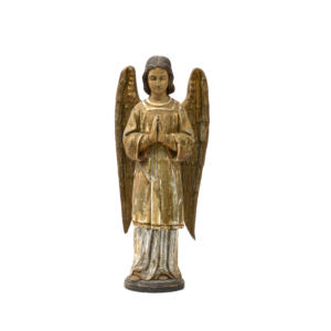Italian Gilt Wood Carved Standing Angel Sculpture