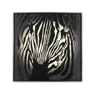 Vintage Abstract Expressionist Zebra Oil Painting by Carlson