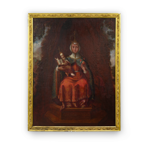 17-18th Century Mexican Colonial School Painting Our Lady of De Balbanera