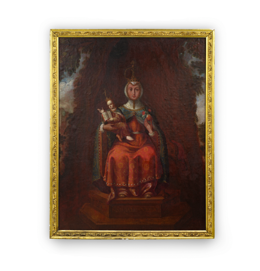 17-18th Century Mexican Colonial School Painting Our Lady of De Balbanera