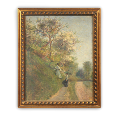 Victorian Impressionist Countryside Oil Painting