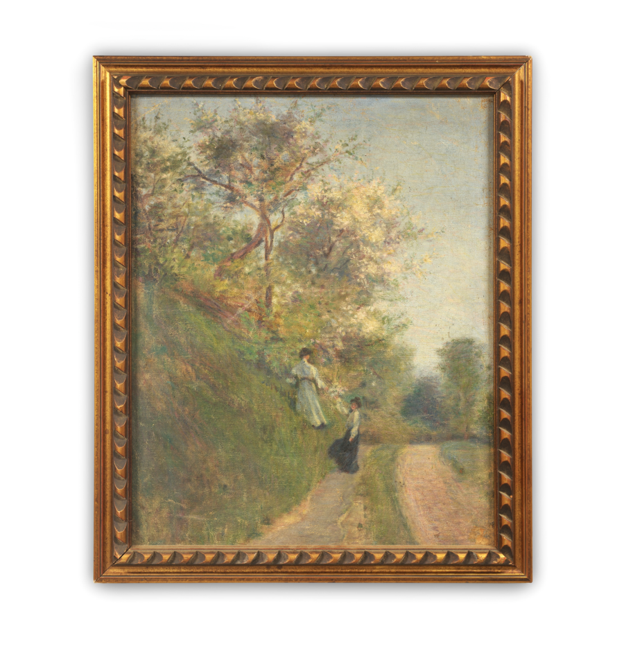 Victorian Impressionist Countryside Oil Painting