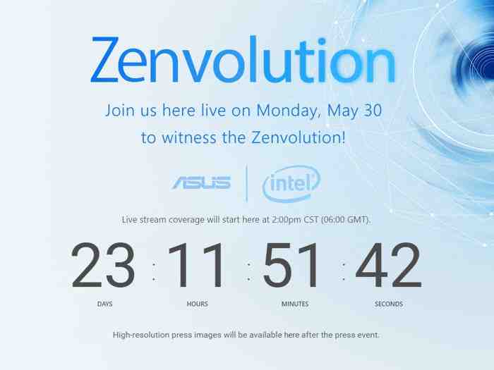 Asus ZenFone 3 bude pravděpodobně oznámen 30. Května Asus Zenvolution 30. Května ŽIVĚ