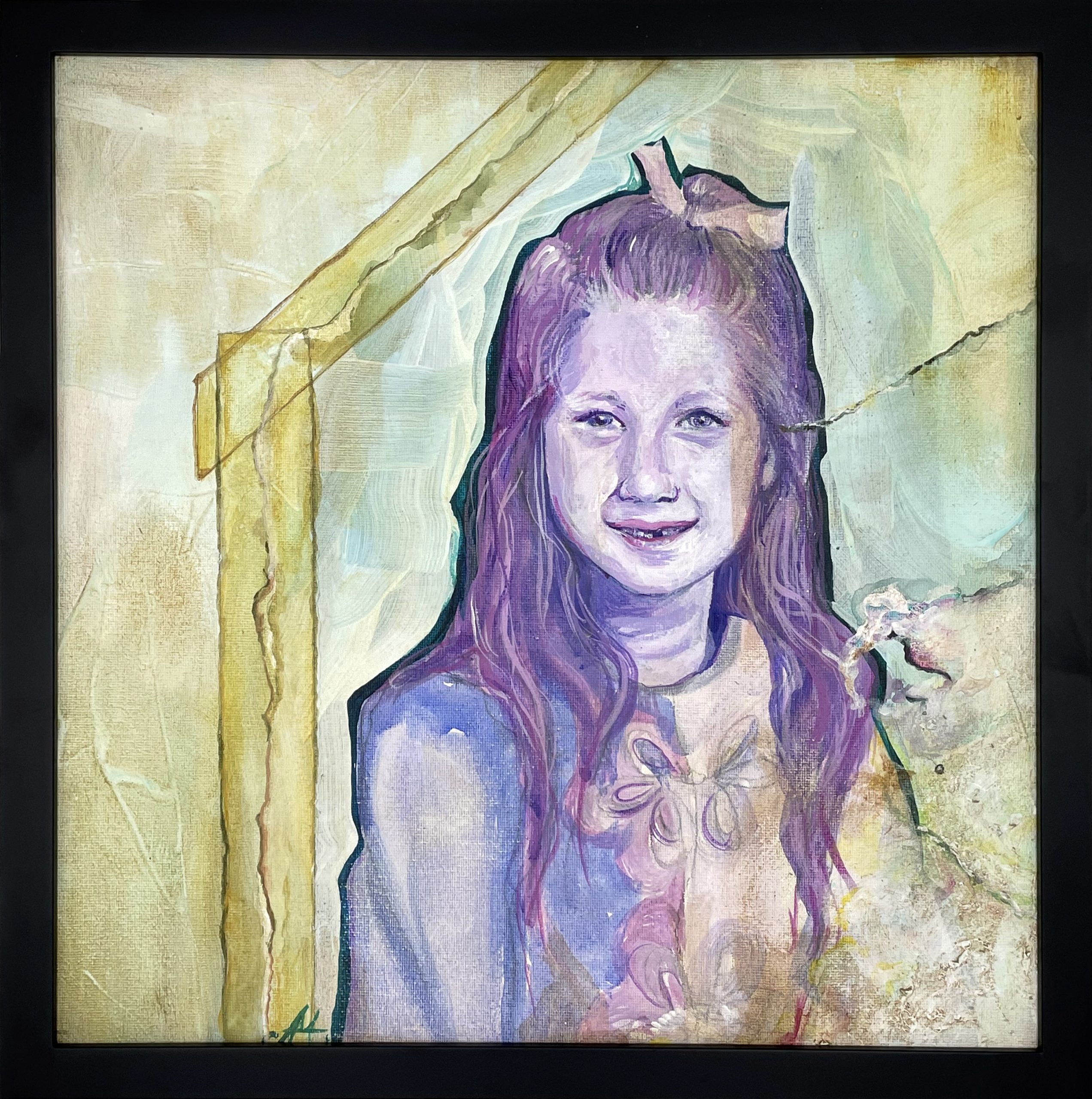 Amy Marsh, In Sickness and in Health, Acrylic on Canvas, 15" x 15" Framed