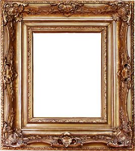 An image of a gold, ornate picture frame