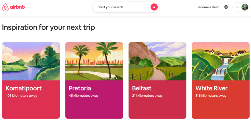 Airbnb is a great example of a good user experience