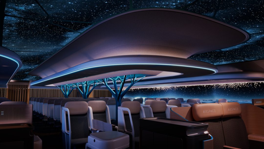 Airbus,Airspace Cabin Vision 2035+,sustainability,passenger experience,lightweight structures,biomimicry,circularity,catering concepts,seat design,airlines,tech suppliers,Aircraft Interiors Expo 2023,sustainable aviation,personalization,personalized travel