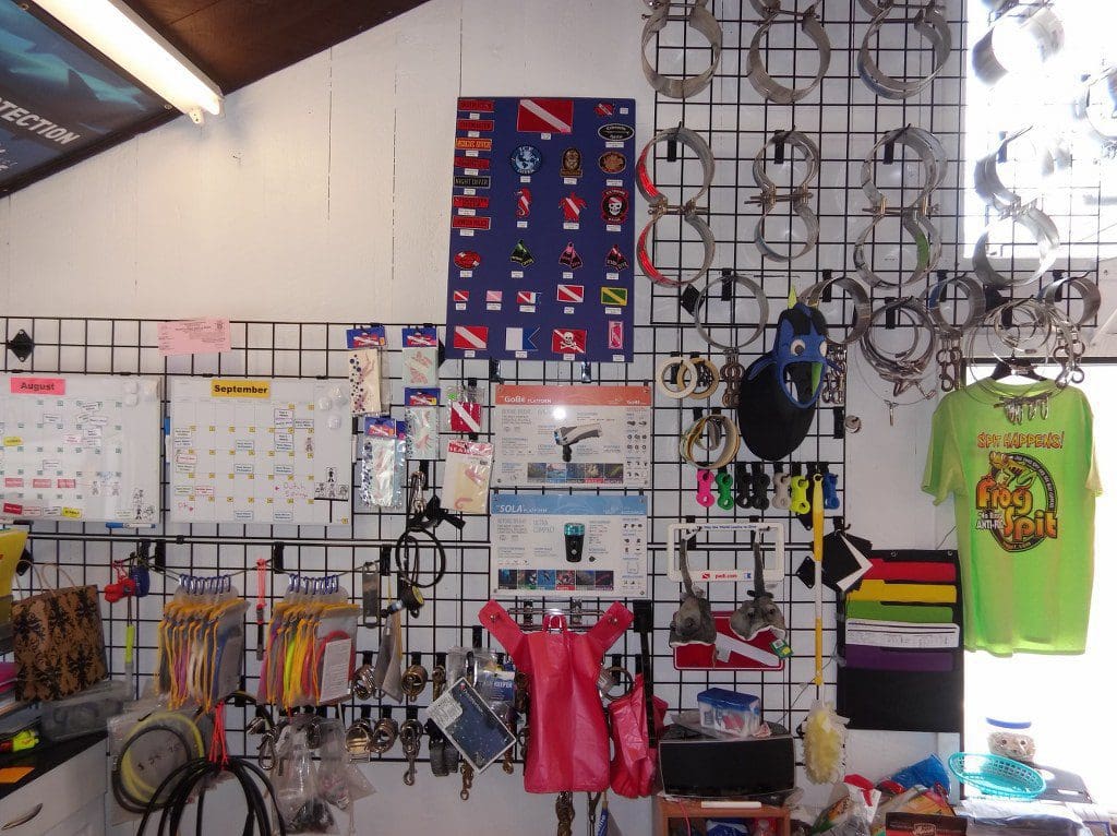 Wall of Dive Accessories