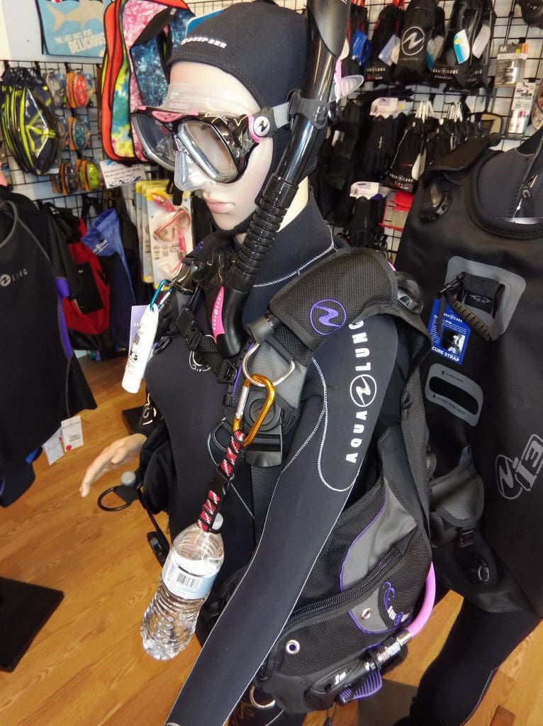 Mannequin wearing dive gear