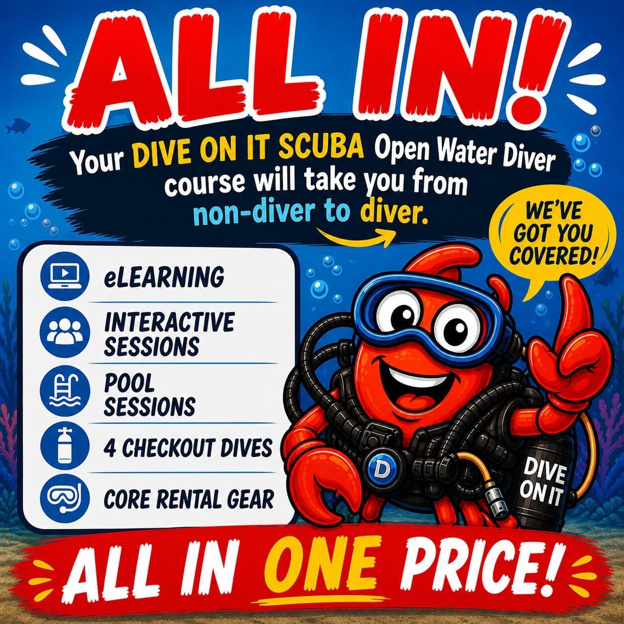 All In Scuba Course Value Graphic