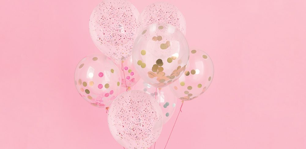 ballon confettis evjf rose