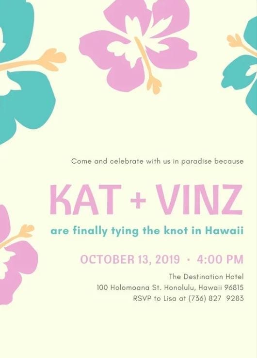 invitation hawaienne